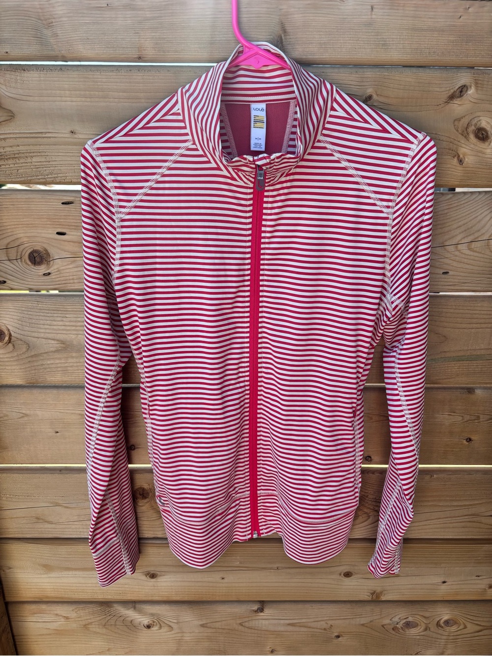 Lolë Striped Zip-Up Sweater